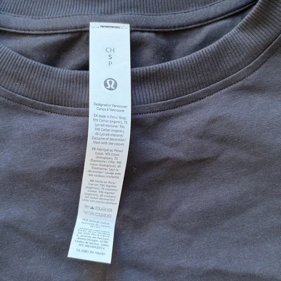 lululemon athletica All Yours Organic Cotton Cropped T-Shirt, Black, S - Picture 4 of 6